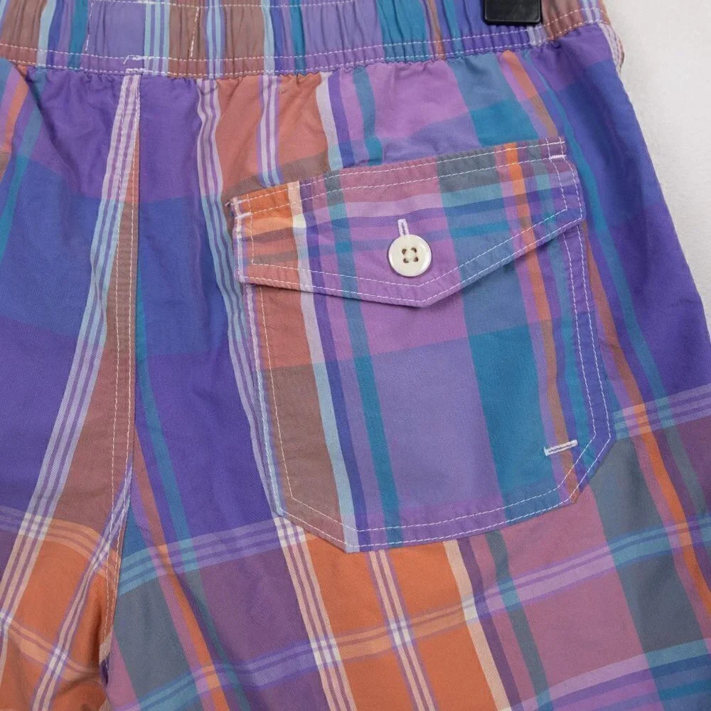 J Crew Yard Dyed plaid swim trunks-S